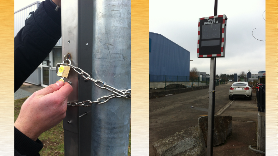 Mettre la chaine et le cadenas de s�curit�. Le radar est mont� et fonctionnel.